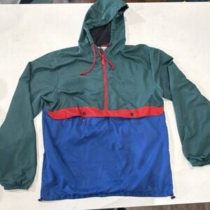 VTG‎ BLACKJACK 1999 USA Colorblock Hooded Windbreaker Jacket XL Vintage Y2K